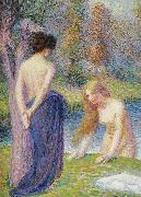 Hippolyte Petitjean Femmes au bain oil